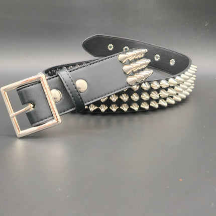 BT153VG-GB  GARRISON BUCKLE VEGAN LEATHER UK 77 STUDED BELT