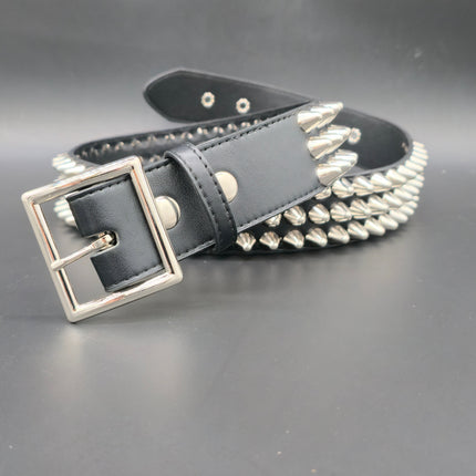 BT153VG  VEGAN LEATHER UK 77 STUDED THREE ROW BELT