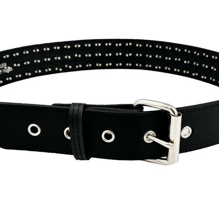 BT153VG  VEGAN LEATHER UK 77 STUDED THREE ROW BELT