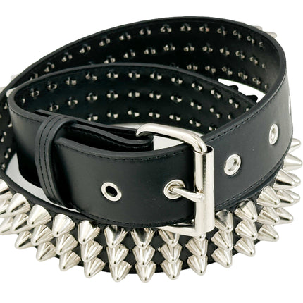 BT153VG  VEGAN LEATHER UK 77 STUDED THREE ROW BELT