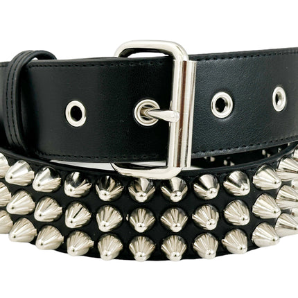 BT153VG  VEGAN LEATHER UK 77 STUDED THREE ROW BELT