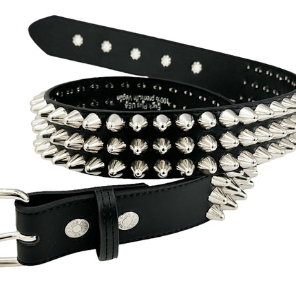 BT153VG  VEGAN LEATHER UK 77 STUDED THREE ROW BELT