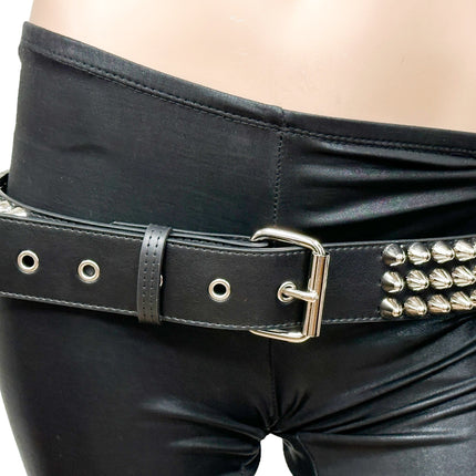 BT153VG  VEGAN LEATHER UK 77 STUDED THREE ROW BELT