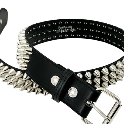 BT153VG  VEGAN LEATHER UK 77 STUDED THREE ROW BELT