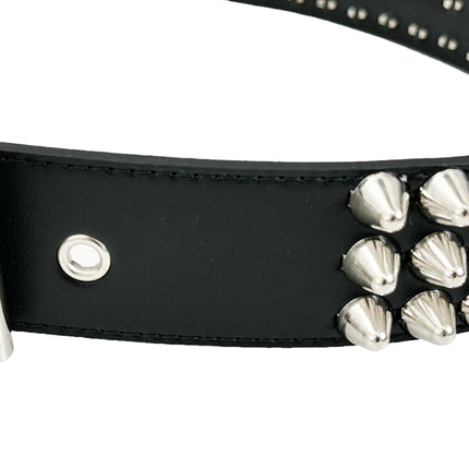 BT153VG  VEGAN LEATHER UK 77 STUDED THREE ROW BELT