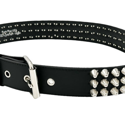 BT153VG  VEGAN LEATHER UK 77 STUDED THREE ROW BELT