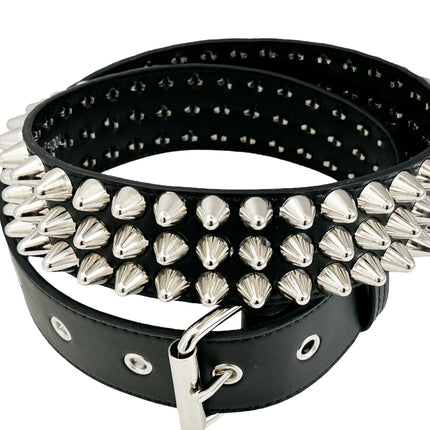 BT153VG  VEGAN LEATHER UK 77 STUDED THREE ROW BELT
