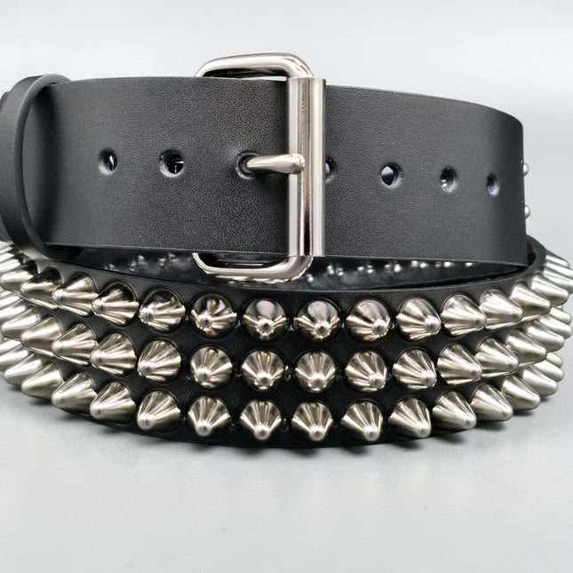 BT153  BRITISH CONE TALL UK77 STUDDED GENUINE LEATHER BELT