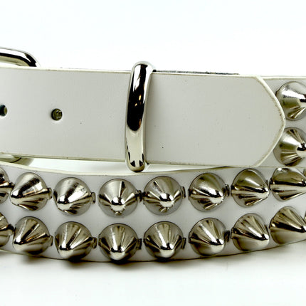BT154WHT GNUINE WHITE LEATHER  UK77  STUD