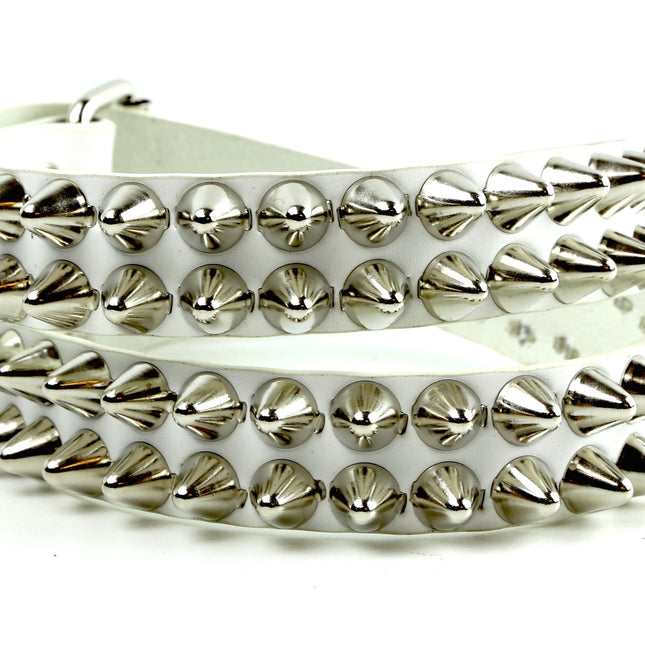 BT154WHT GNUINE WHITE LEATHER  UK77  STUD