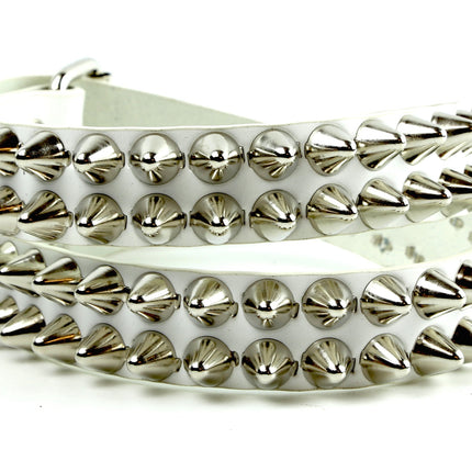 BT154WHT GNUINE WHITE LEATHER  UK77  STUD