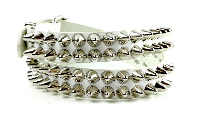 BT154WHT GNUINE WHITE LEATHER  UK77  STUD