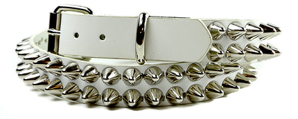BT154WHT GNUINE WHITE LEATHER  UK77  STUD