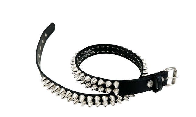 BT154VG-BLK  VEGAN LEATHER UK 77 STUDED TWO ROW BELT
