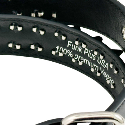 BT154VG-BLK  VEGAN LEATHER UK 77 STUDED TWO ROW BELT