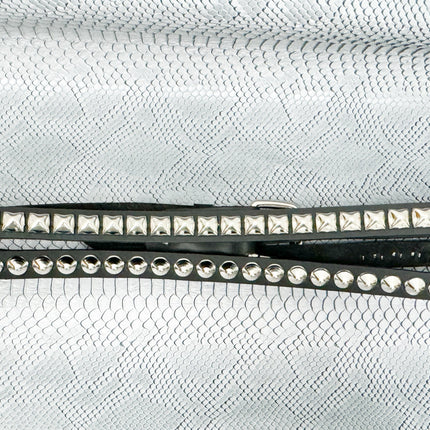 BT173PC  DOUBLE  STRAP STUDDED BELT CONICAL AND PYRAMID STUD