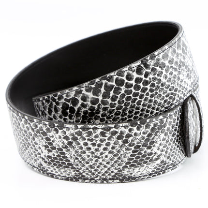 BT100SN-WHT -WHITE SNAKE PYTHON 1 3/4" WIDE PLAIN BELT