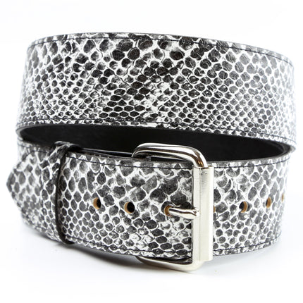 BT100SN-WHT -WHITE SNAKE PYTHON 1 3/4" WIDE PLAIN BELT