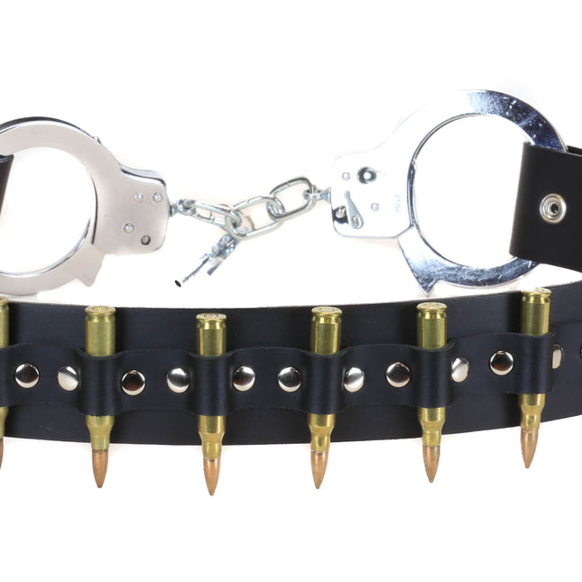 BT180BUL-BRS  HANDCUFF REAL BULLET BELT