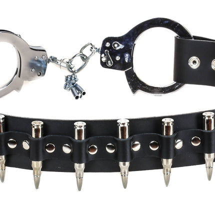 BT180BUL-NIC HANDCUFF REAL BULLET BELT
