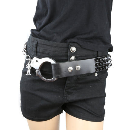 BT180PMD-BS  BALCK STUDDED HANDCUFF BELT