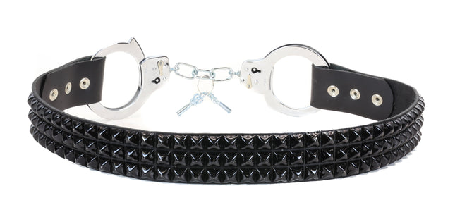 BT180PMD-BS  BALCK STUDDED HANDCUFF BELT