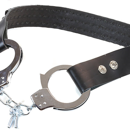 BT180PMD-BS  BALCK STUDDED HANDCUFF BELT