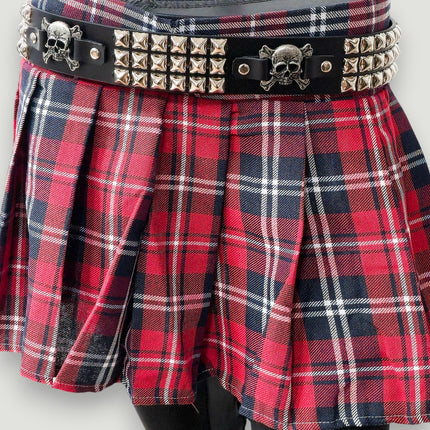 BT198PMD SKULL CROSS BONE BELT GENUINE LEATHER