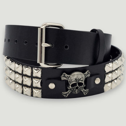 BT198PMD SKULL CROSS BONE BELT GENUINE LEATHER