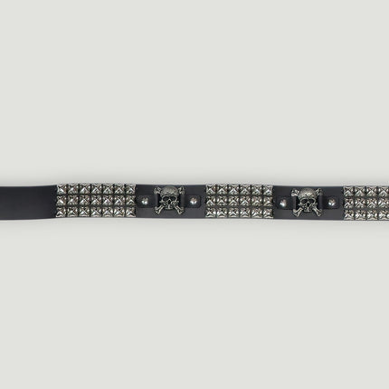 BT198PMD SKULL CROSS BONE BELT GENUINE LEATHER