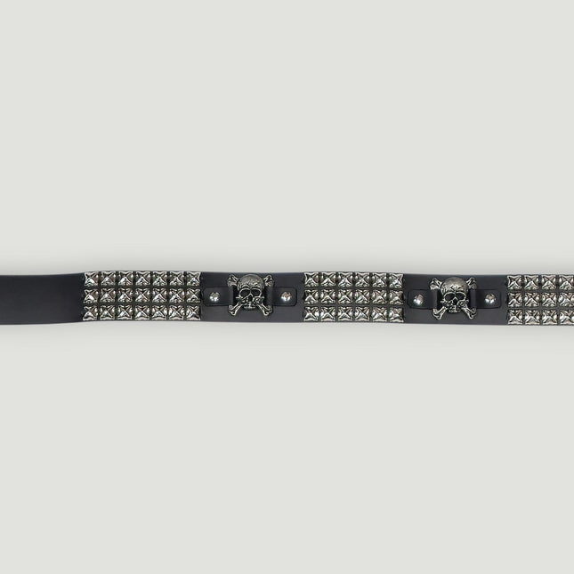 BT198PMD SKULL CROSS BONE BELT GENUINE LEATHER