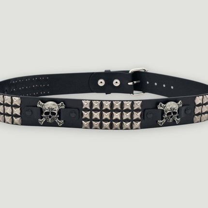 BT198PMD SKULL CROSS BONE BELT GENUINE LEATHER