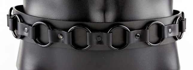 BT223-BS BLACK -O- RING STRAPPED BELT