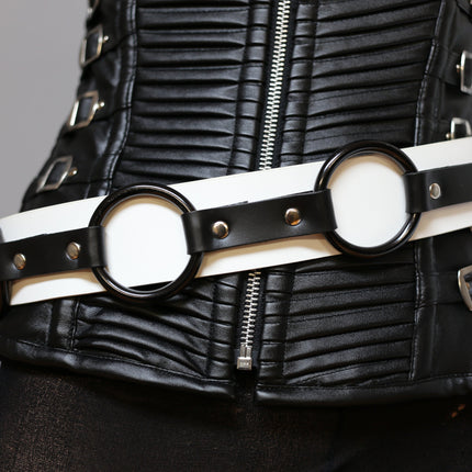 BT223L-WHT LARGE -O- RING STRAPPED WHITE BELT