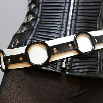 BT223L-WHT LARGE -O- RING STRAPPED WHITE BELT