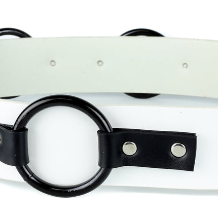 BT223L-WHT LARGE -O- RING STRAPPED WHITE BELT