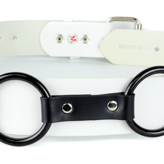 BT223L-WHT LARGE -O- RING STRAPPED WHITE BELT