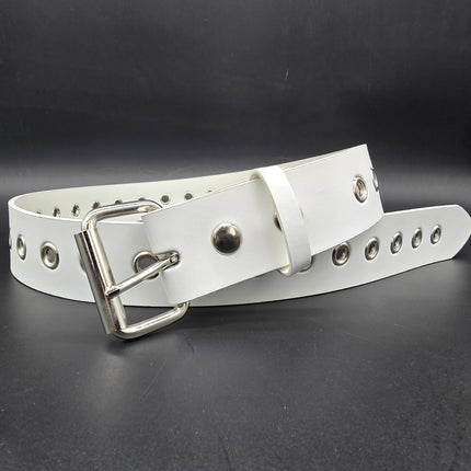 BT227  GENUINE WHITE LEATHER 1 ROW GROMMET  EYELET BET