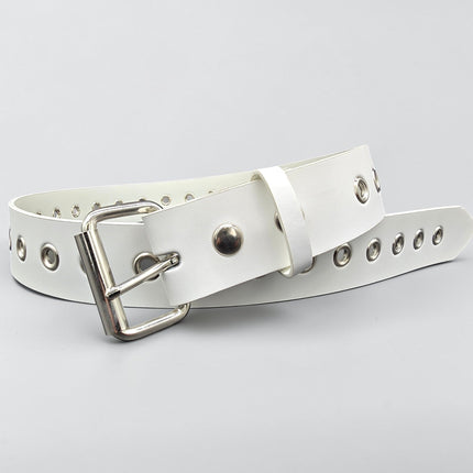 BT227  GENUINE WHITE LEATHER 1 ROW GROMMET  EYELET BET