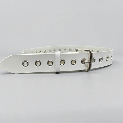 BT227  GENUINE WHITE LEATHER 1 ROW GROMMET  EYELET BET