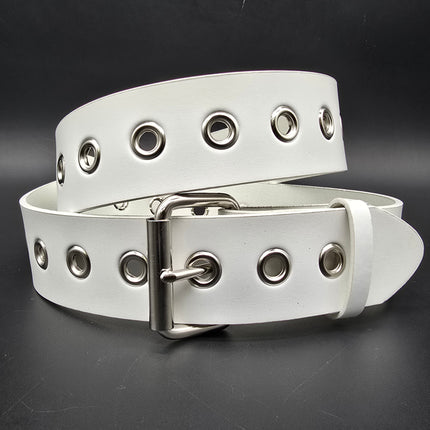 BT227  GENUINE WHITE LEATHER 1 ROW GROMMET  EYELET BET