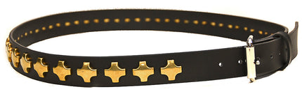 BT407BRS 1 ROW LARGE BRASS CROSS STUD BELT