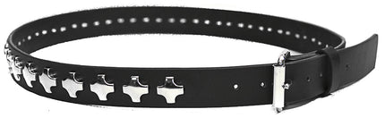 BT407NIC 1 ROW LARGE NICKEL CROSS STUD BELT