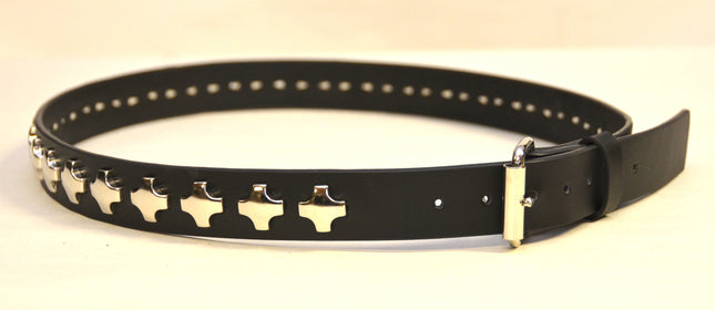 BT407NIC 1 ROW LARGE NICKEL CROSS STUD BELT