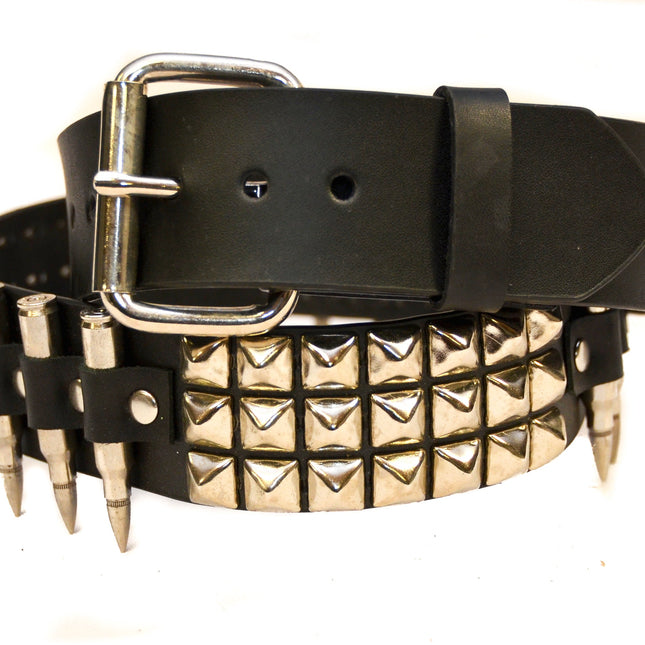 BT429BRASS  STUDDED BRASS BULLET BELT