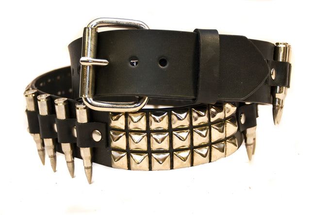 BT429BRASS  STUDDED BRASS BULLET BELT