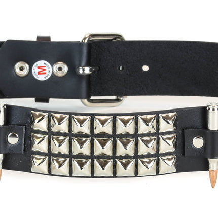 BT429NIC-COP  STUDDED REAL BULLET BELT