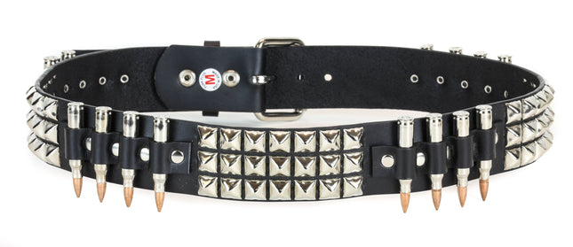 BT429NIC-COP  STUDDED REAL BULLET BELT