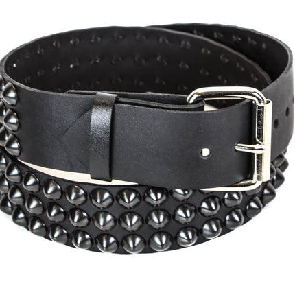 BT443-BS 3 ROW 1/2" BLACK CONICAL STUDDED BELT