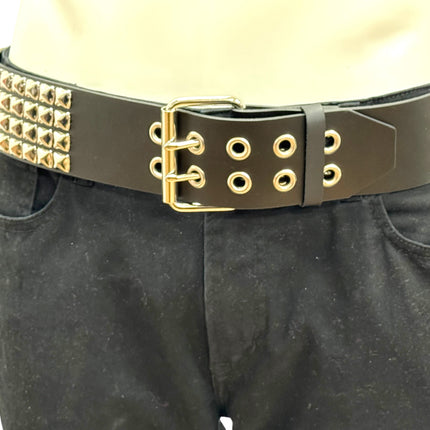 BT449BRS BRASS .308 BULLET & 4 ROW PYRAMID STUDDED BELT